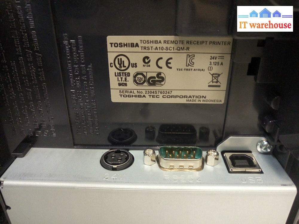 - 2x TOSHIBA TRST-A10-SC1-QM-R Printer (RS232/USB)  W/Power USB 2-IN-1 CABLE