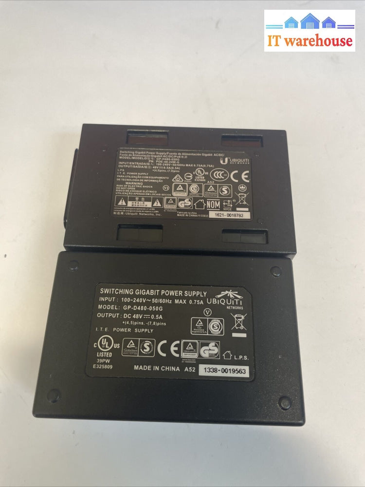 2X Ubiquiti Gp-D480 & H480 Ac/Dc Power Over Ethernet Injector 48V 0.5A 24W