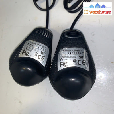 (2X) Vintage Small Portable Micro Trackball Usb Fdm-G62 P Handheld Finger Mouse