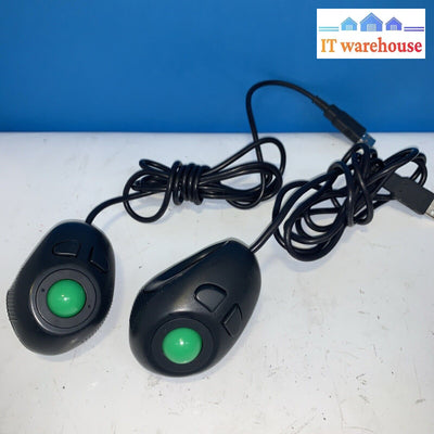 (2X) Vintage Small Portable Micro Trackball Usb Fdm-G62 P Handheld Finger Mouse