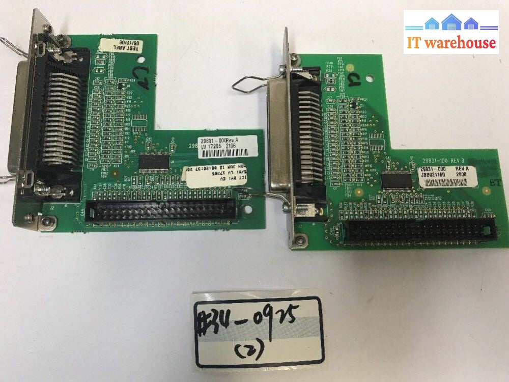 2X Zebra 29831-100 / 29831-000 Parallel Interface Board for a ZEBRA S4M Printer