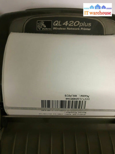 - 2x ZEBRA BARCODE PRINTER QL420 PLUS WITH BATTERY (AS IS)