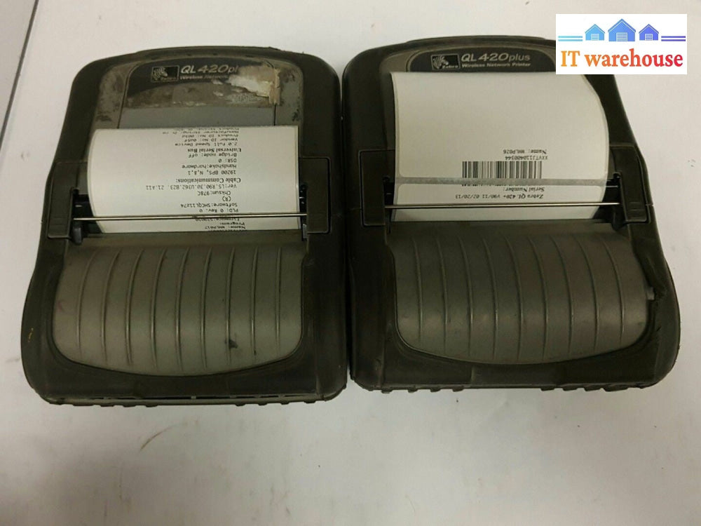 - 2x ZEBRA BARCODE PRINTER QL420 PLUS WITH BATTERY (AS IS)