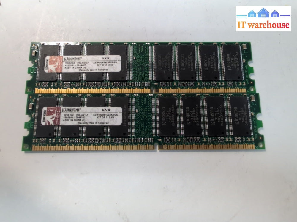 (2x1GB) Kingston 2GB  KVR400X64C3AK2/2G  PC3200 400Mhz DDR1 desktop Memory RAM -