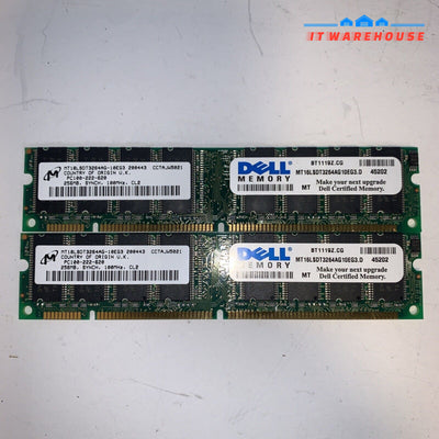 2X256MB Micron/Dell MT16LSDT3264AG SDRAM PC100 CL2 100MHZ 168PIN PC RAM