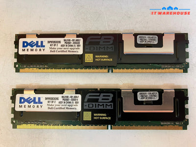 ~ 2x4G Dell PowerEdge DDR2 PC2-5300F ECC FBDIMM SNP9F035CK2/8G Server Memory RAM