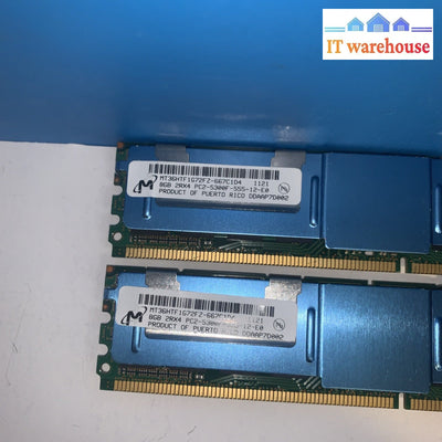 2x8GB= 16GB MT36HTF1G72FZ-667C1D4 240p 512x4 DDR2-667 2Rx4 1.8V ECC FBDIMM
