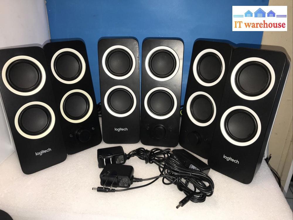 3 Pair Of Logitech Z200 10W Multimedia Speakers - Black With 5v Power Supply