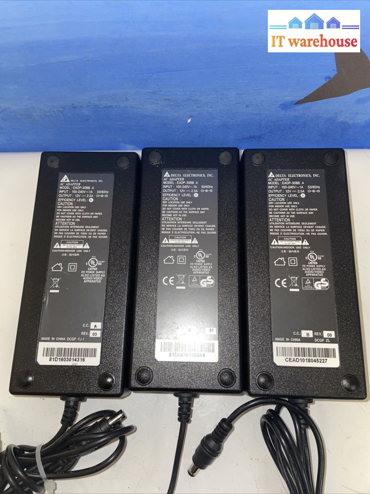 3 X Oem Delta 30W 12V 2.5A Ac Adapter Eadp-30Bb A Ac + Power Cord
