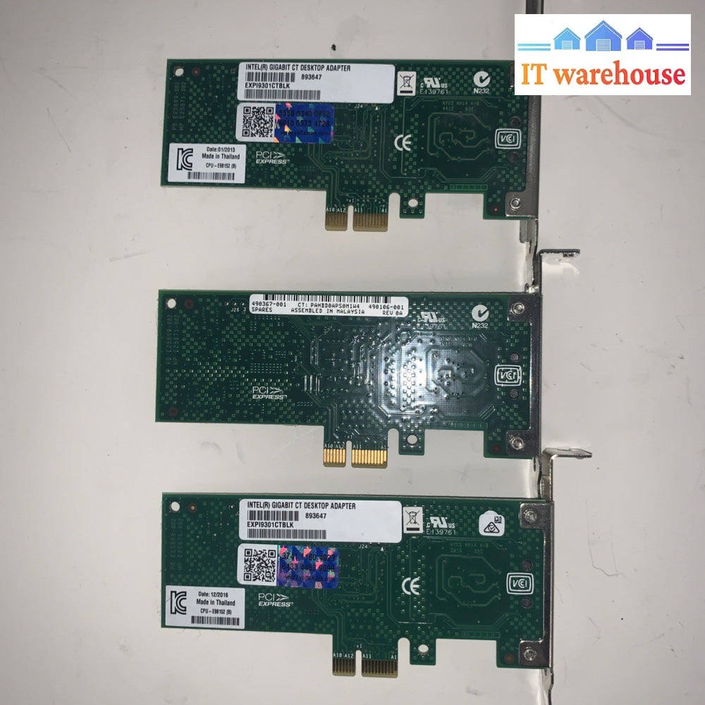 3 x  Single Port PCIe 10/100/1000 Gig Network Card