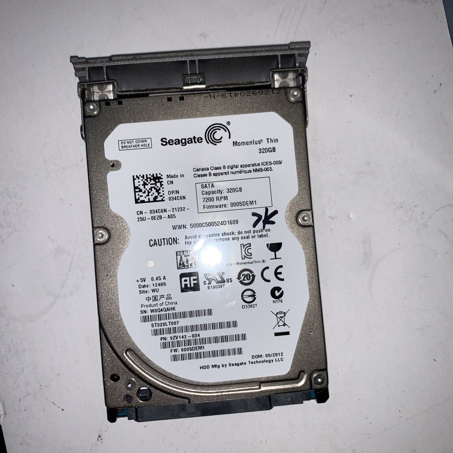 (Windows XP SP3) 320GB Hard Drive/caddy  for DELL Latitude D620 (1000+ days)