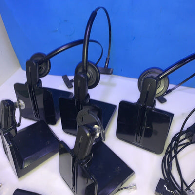 Lot of 5 Plantronics Wireless Headset DECT C054 stand charger & AC adapters