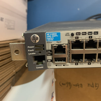 HP J9576A E3800-48G-4SFP+ 48 Ports Network Switch w/ Mount + Cables