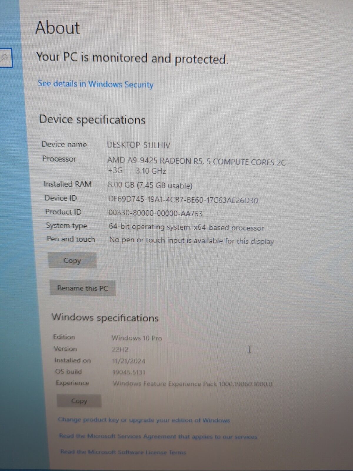 NICE HP All-in-One 22" Desktop PC  AMD A9-9425 RADEON R5/8GB / 2TB HDD/Win10-