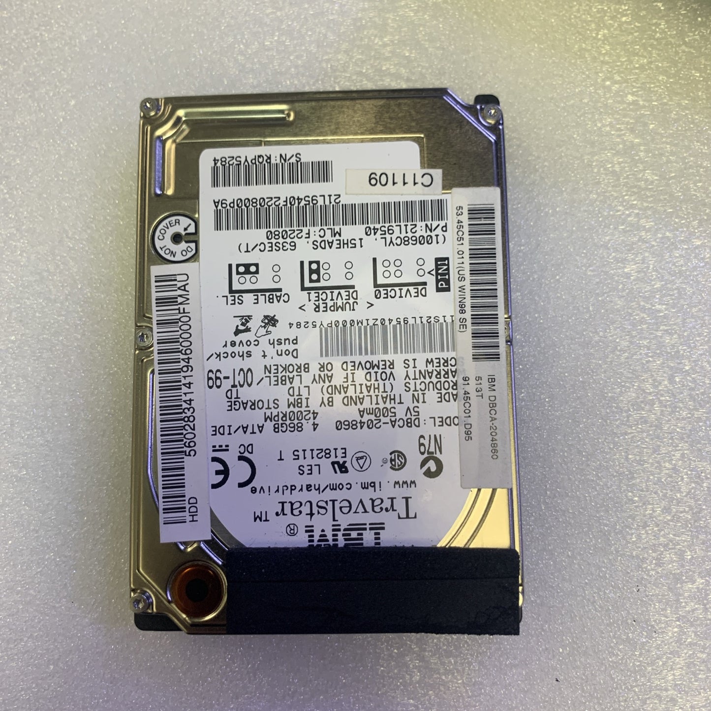 IBM TravelStar 4.8GB 4200RPM 2.5" (DBCA-204860) HDD IDE Hard drive (1000+ days )