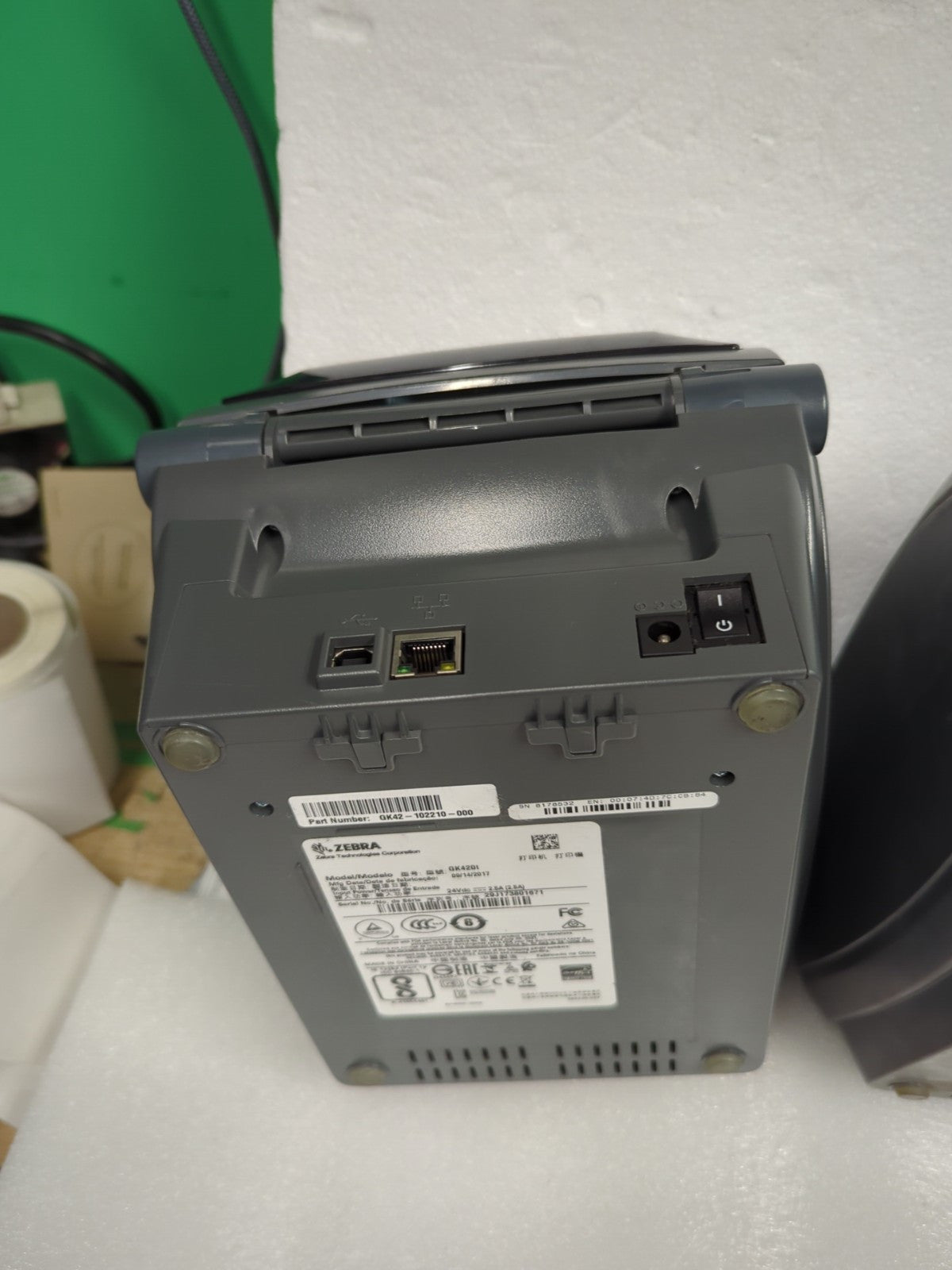 2x Zebra GK420T Thermal Label Printers (AS IS, No AC adapter, *Read* ) -