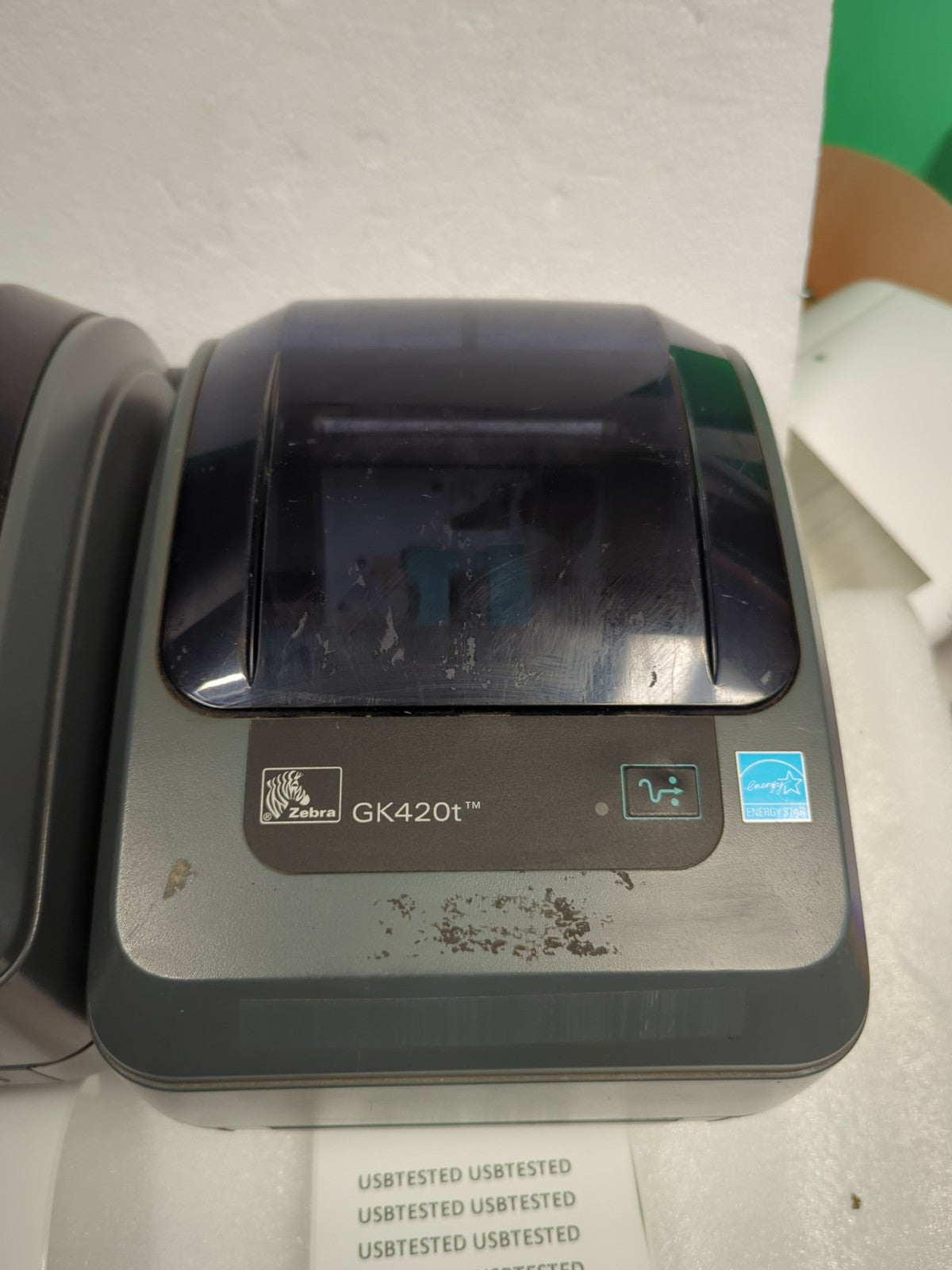 2x Zebra GK420T Thermal Label Printers (AS IS, No AC adapter, *Read* ) -