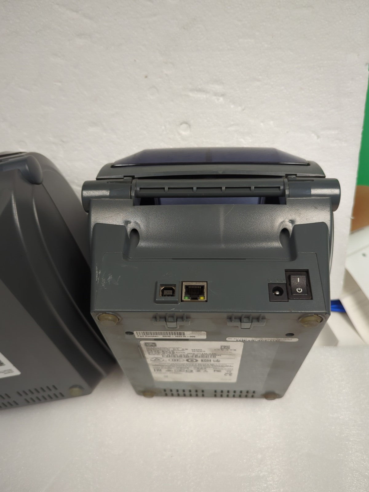 2x Zebra GK420T Thermal Label Printers (AS IS, No AC adapter, *Read* ) -