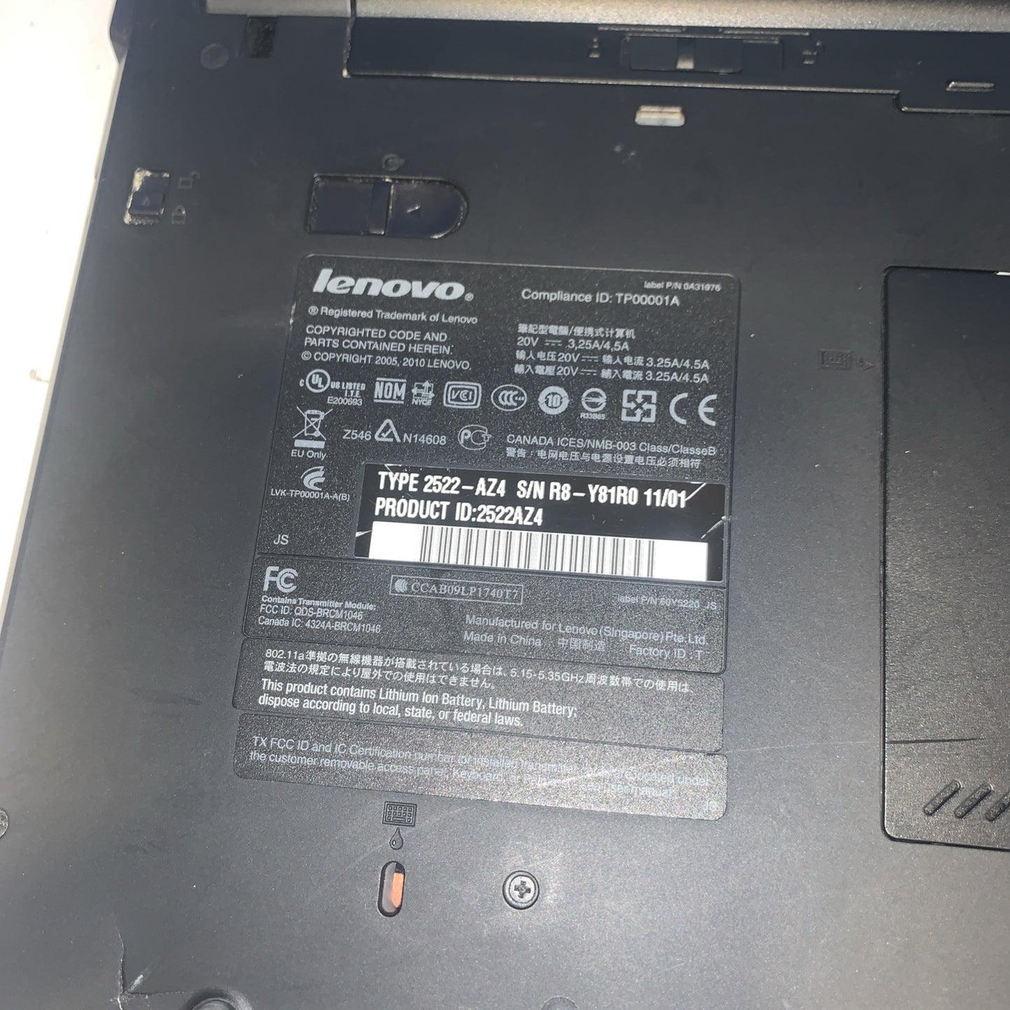 Lenovo ThinkPad T410 Intel Core i5-520M 4.1" 4GB DDR3 4GB 250GB HD Windows 10
