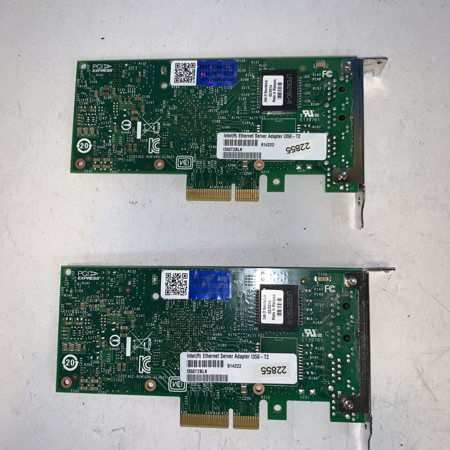 (2x) Intel I350-T2 I350AM2 I350T2V2BLK Dual Port 1Gbs Network Adapter