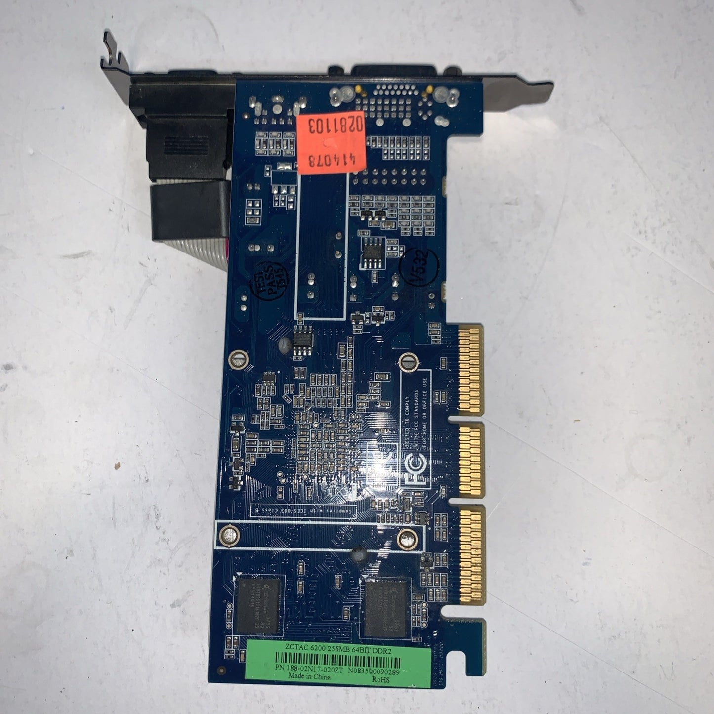 AGP card Zotac 6200 256MB 64BIT DDR2 RoHS 188-02N17-020ZT D-Sub Vid-out DVI