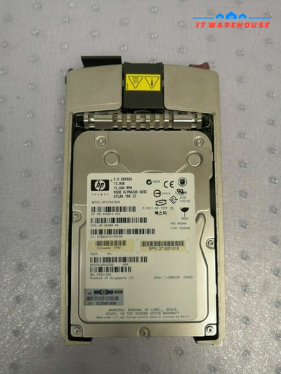 + 356914-002 HP 73GB 15KRPM Ultra 320 SCSI 3.5" 8MB Cache Hot Swap Hard Drive @