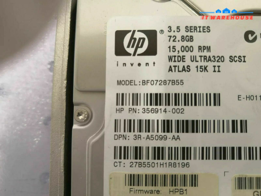 + 356914-002 HP 73GB 15KRPM Ultra 320 SCSI 3.5" 8MB Cache Hot Swap Hard Drive @