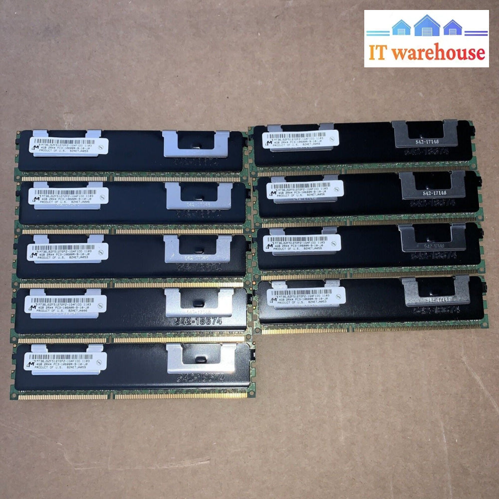 36GB (9x4GB) Micron PC3-10600R MT36JSZF51272PZ-1G4F1DD SERVER RAM