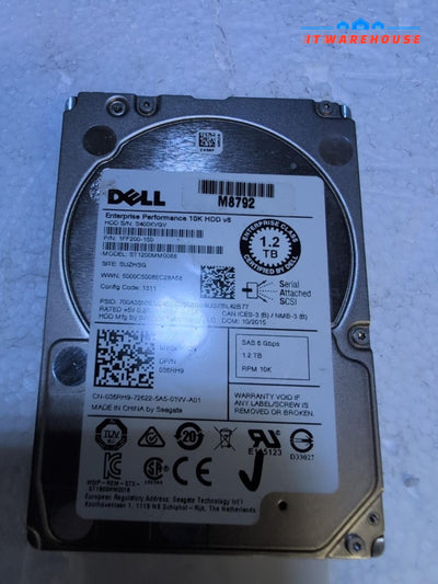 36RH9 Dell 1.2TB 10K 6Gb/s 2.5 SAS Hard Drive ST1200MM0088 Tested -