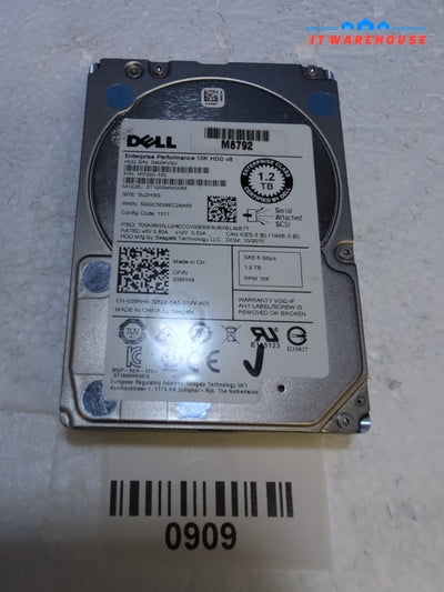 36RH9 Dell 1.2TB 10K 6Gb/s 2.5 SAS Hard Drive ST1200MM0088 Tested -