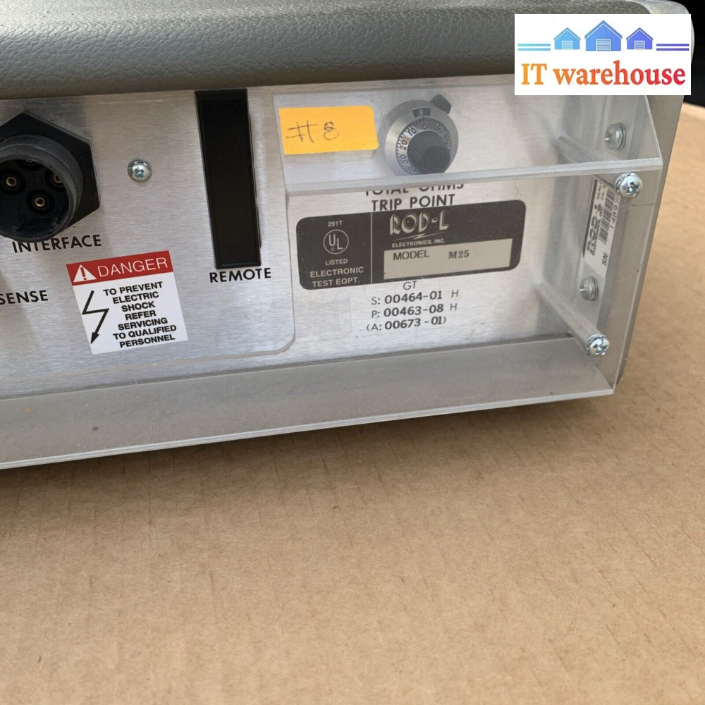 3GG ROD-L M25 25 A Output Current 0-0.15 Ohms Ground Continuity Tester (#A)