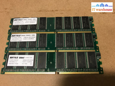 3X 1Gb Buffalo Select 400Mhz Cl3 Pc3200U-30330-B1 Desktop Memory