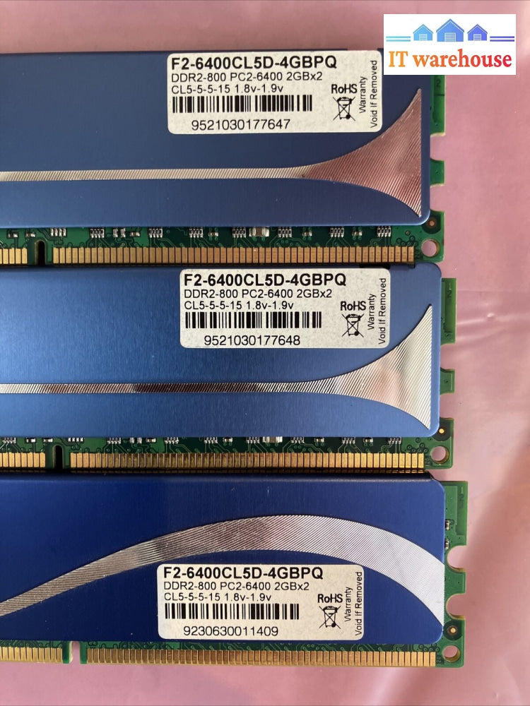 (3x 2GB) G.SKILL PC2-6400 DDR2-800 F2-6400CL5D-4GBPQ DIMM RAM Memory ~