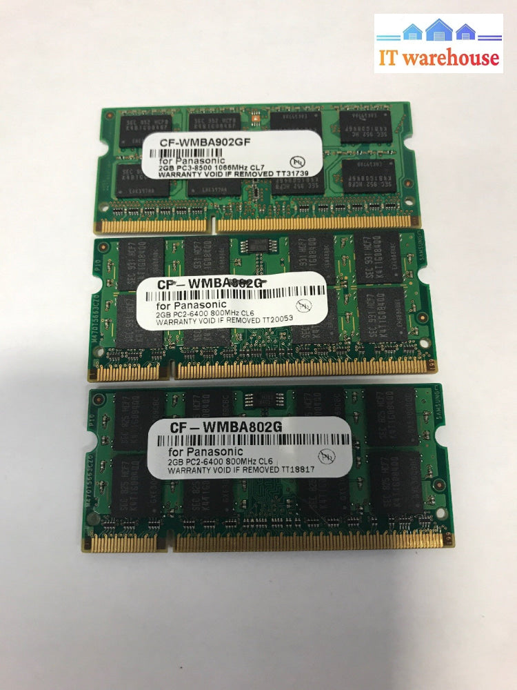 3x 2GB Panasonic toughbook 2GB PC2-6400 800MHz CL6 Ram memory