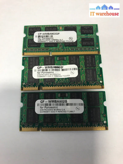 3x 2GB Panasonic toughbook 2GB PC2-6400 800MHz CL6 Ram memory