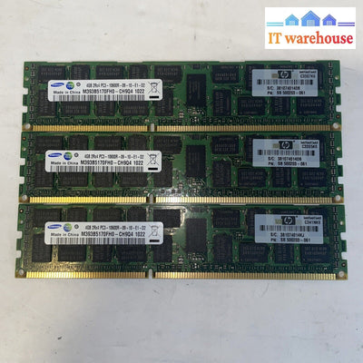 3x 4GB Samsung M393B5170FHO-CH9Q4 1333Mhz 2RX4 PC3-10600R ECC Reg Memory