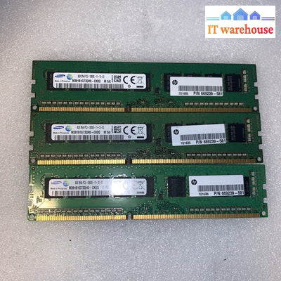 3x 8GB Samsung 8GB 2Rx8 DDR3-1600 PC3-12800E ECC UDIMM M391B1G73QH0-CK0Q