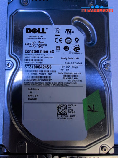 3x DELL ST31000424SS  1TB 7.2K 3.5" SAS HARD DRIVE U738K (1000 Days Remains) -