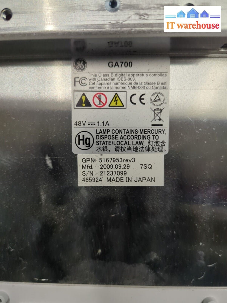 3x GE LOGIQ 2009 19” LCD Monitors  GA700 W/Power Cable (No Adapter, *Read*) -