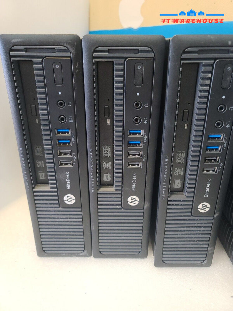 - 3x HP EliteDesk 800 G1 USDT PC W/i5-4590s/8GB RAM/120GB SSD/ Win 10/AC Adapter