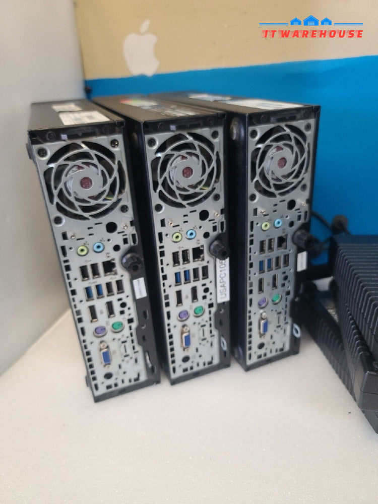 - 3x HP EliteDesk 800 G1 USDT PC W/i5-4590s/8GB RAM/120GB SSD/ Win 10/AC Adapter