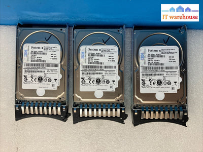 3X Ibm 90Y8877 300Gb 10K Sas 2.5’ Hdd Mbf2300Rc Fru 90Y8878 Pn 90Y8881 + Caddy ~