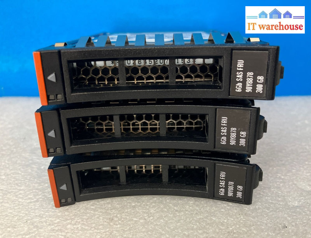 3X Ibm 90Y8877 300Gb 10K Sas 2.5’ Hdd Mbf2300Rc Fru 90Y8878 Pn 90Y8881 + Caddy ~