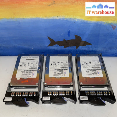 3x IBM FRU 90P1309 SCSI 10K RPM 73GB Hard Drive w/ caddy 25R4100