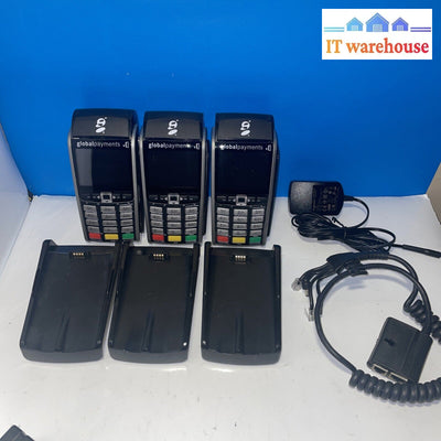 * 3x INGENICO iWL255 Credit Card Terminal With iWL200 Charging Station