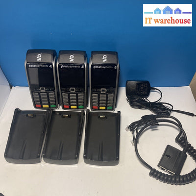 * 3x INGENICO iWL255 Credit Card Terminal With iWL200 Charging Station