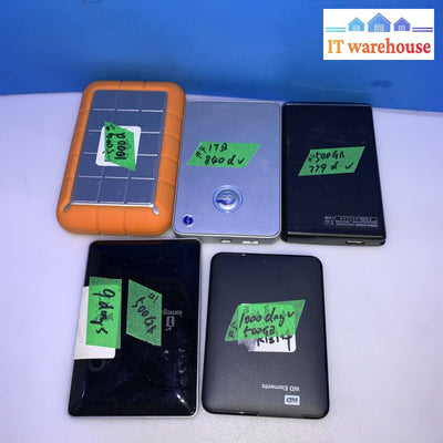 (3x) Mixed brands 500GB~1TB USB Portable External Hard Drive (with USB Cables)
