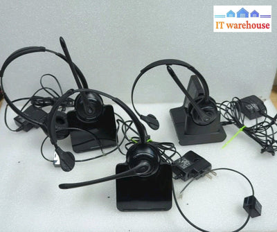 3x Plantronics Wireless Headset With Charging Base & AC