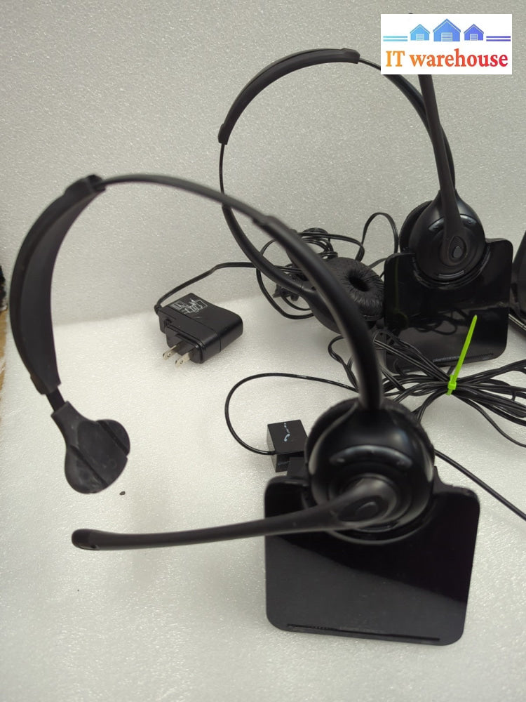 3x Plantronics Wireless Headset With Charging Base & AC -