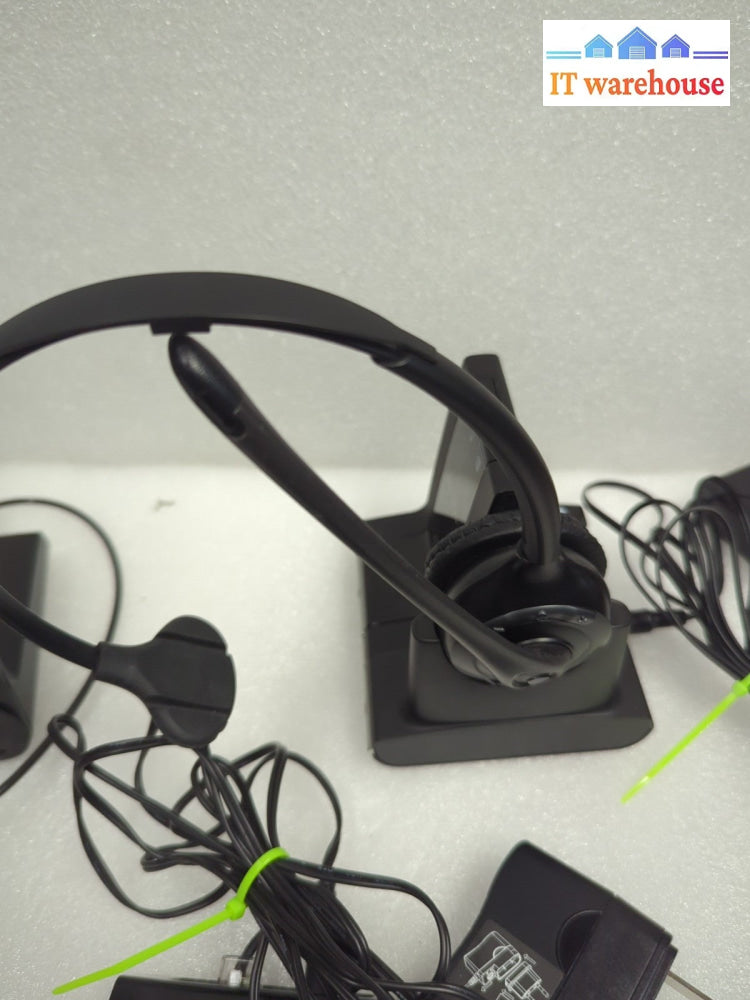 3x Plantronics Wireless Headset With Charging Base & AC -